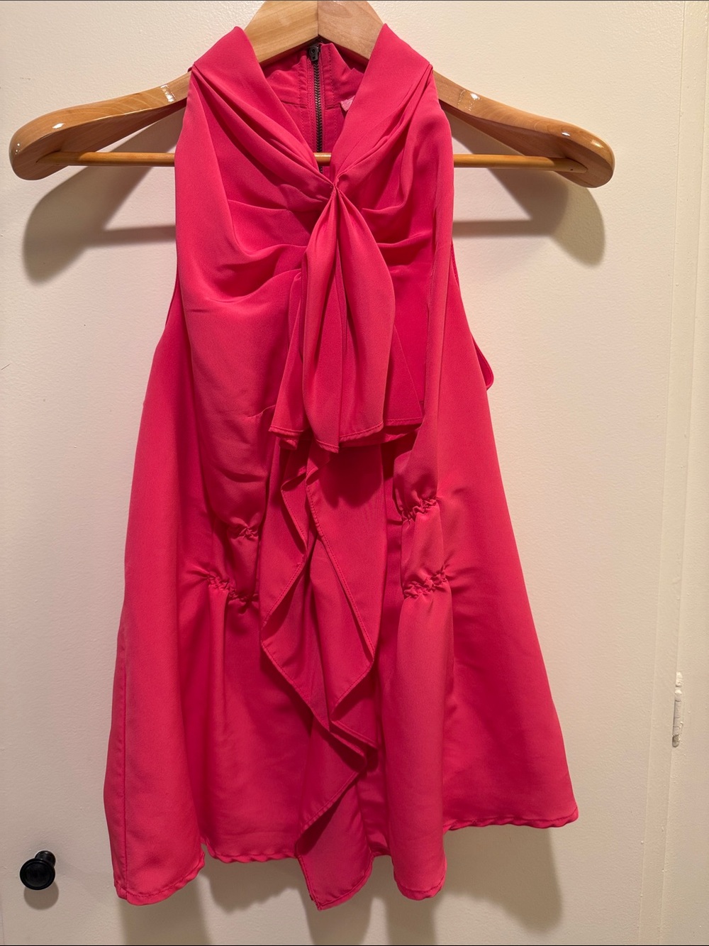 Girls' Hot Pink Halter Ruffle Party Dress